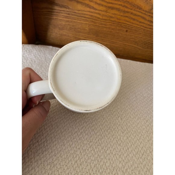 Vintage J.I.I. 1994 Rabbit Bunny Mug with Gold Trim Pastel Flowers - Picture 7 of 9